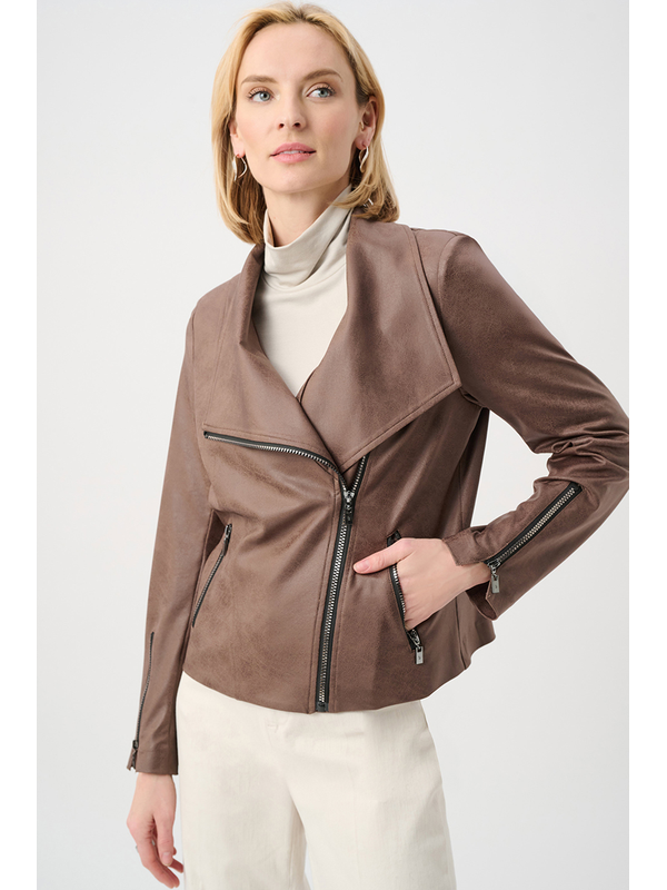 Joseph Ribkoff Faux Suede Fitted Jacket