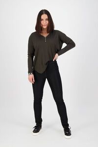 Vassalli Origin Skinny Contrast Stitch Denim Pull On Pant