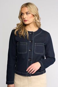 Vassalli Cabel Collarless Denim Jacket