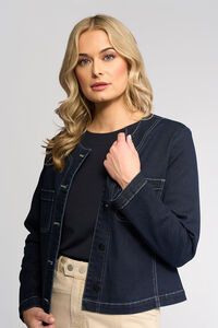Vassalli Cabel Collarless Denim Jacket