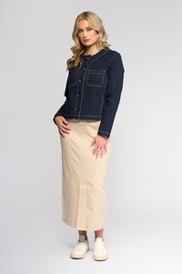 Vassalli Cabel Collarless Denim Jacket