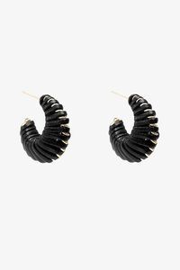 Antler Black Woven Hoop Earring