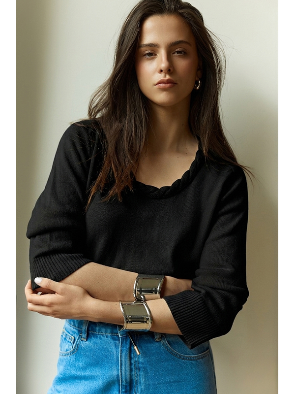 Sass Roe Braided Neck Knit