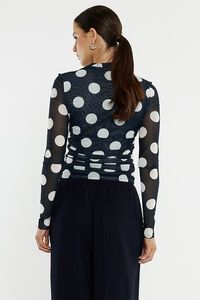 Sass Pammie Seamed Mesh Spot Top