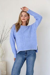 Miss Marlow Contrast Cabled Blanket Stitch Knit 