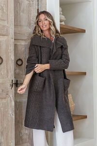 Miss Marlow Cabled Long Pocket Cardi