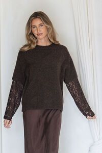 Miss Marlow Lace Sleeve Layer Knit