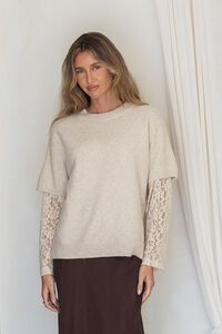 Miss Marlow Lace Sleeve Layer Knit