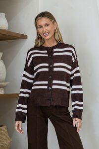Miss Marlow Phoenix Button Stripe Cardi