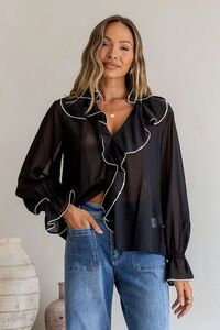 Joop & Gypsy Embroidered Ruffle Top