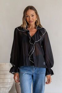 Joop & Gypsy Embroidered Ruffle Top