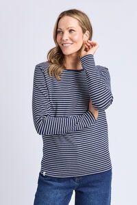 Elm Hayley Rib LS Stripe Tee