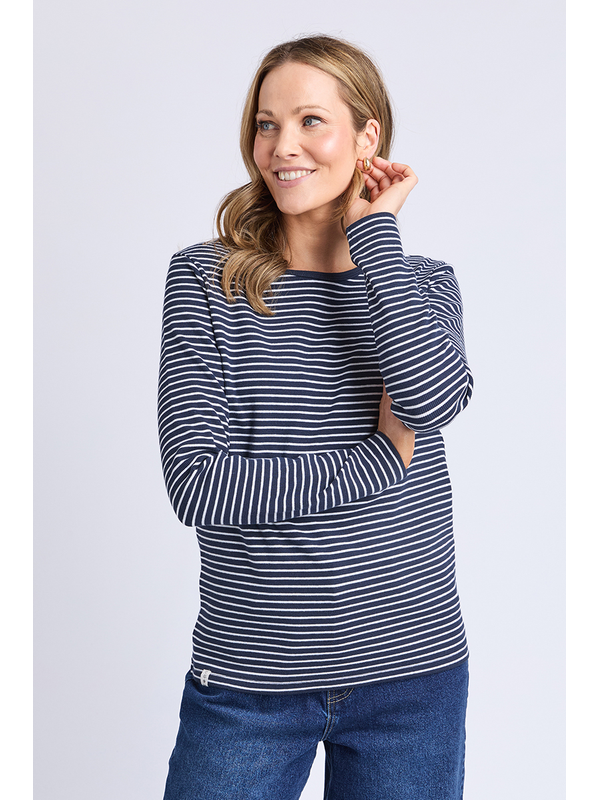 Elm Hayley Rib LS Stripe Tee