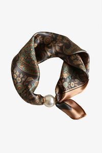 Antler Pearl Bow Autumn Mosaic Neck Tie 