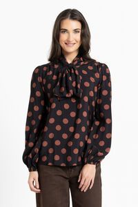 Leila + Luca Cocoa Dot Prowl Top