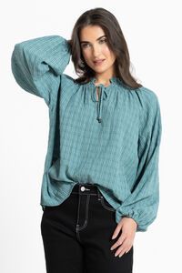 Seeking Lola Warm Teal Rewrite Top