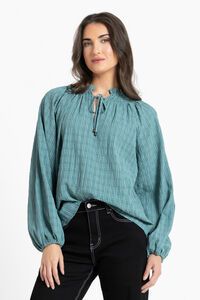 Seeking Lola Warm Teal Rewrite Top