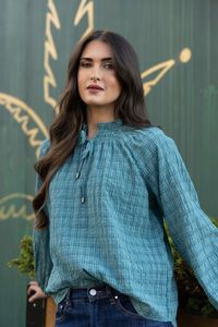 Seeking Lola Warm Teal Rewrite Top