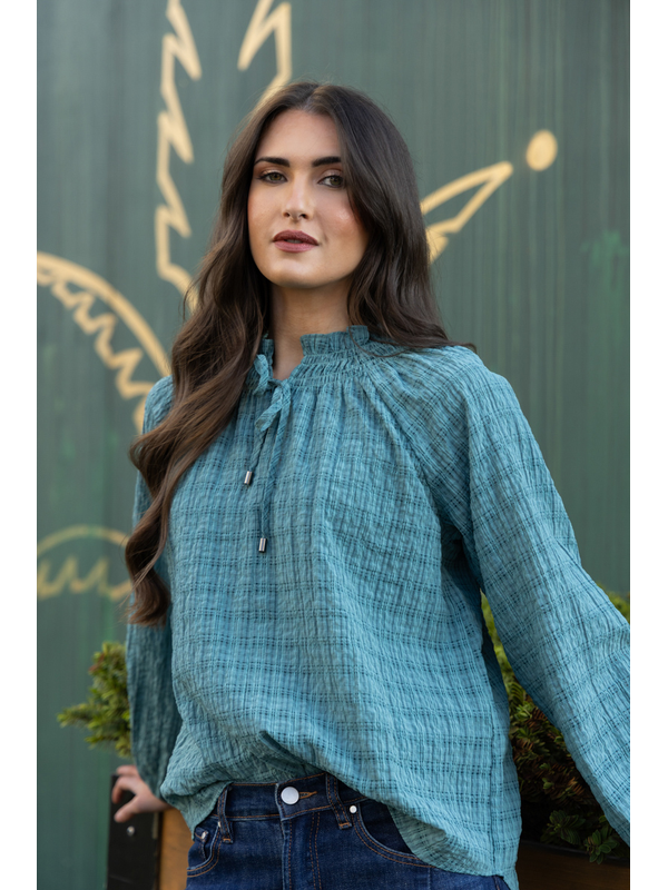 Seeking Lola Warm Teal Rewrite Top