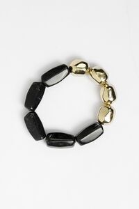 Stella + Gemma Bracelet Black Agate And Gold Beads