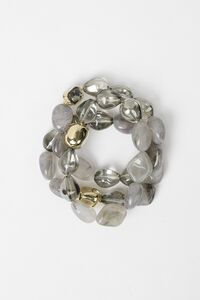 Stella + Gemma Bracelet Grey And Gold Chunky Beads Set 3