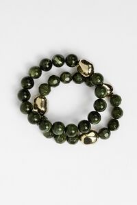 Stella + Gemma Bracelet Green Agate And Gold Bead Set 2