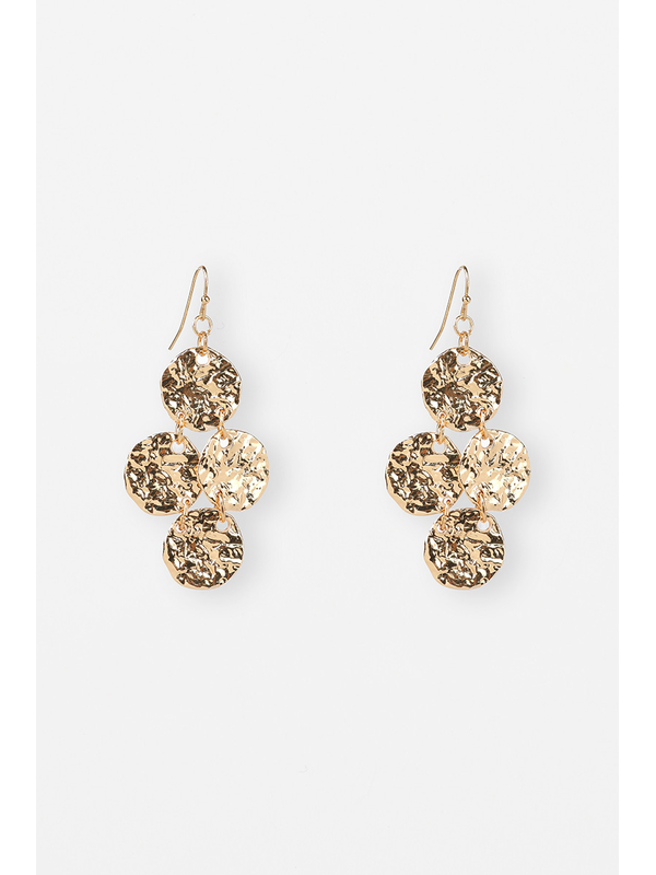 Stella + Gemma Earring Beaten Medallion Drop