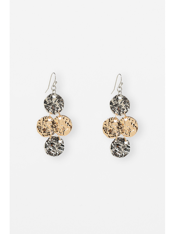 Stella + Gemma Earring Beaten Medallion Drop