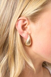 Stella + Gemma Earring Gold Scallop Tear Drop