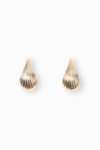 Stella + Gemma Earring Gold Scallop Tear Drop