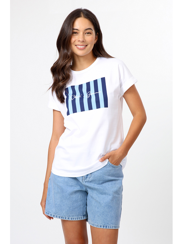 Stella + Gemma Soho Cuff Tee Sea Stripes