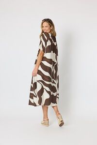 Clarity Bay Leaf Print Midi Dress