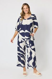Clarity Bay Leaf Print Top