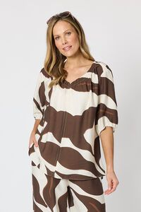 Clarity Bay Leaf Print Top