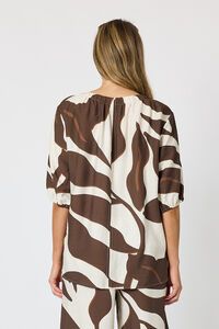 Clarity Bay Leaf Print Top