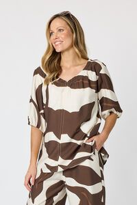 Clarity Bay Leaf Print Top