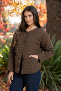 Seeking Lola Choc Heart Montreal Quilted Jacket