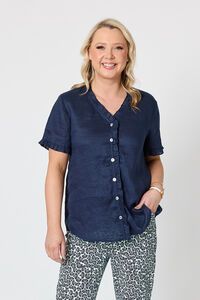 Gordon Smith Audrey Ruffle Detail Linen Top