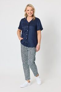 Gordon Smith Audrey Ruffle Detail Linen Top