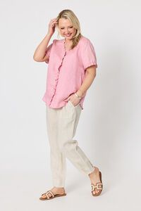 Gordon Smith Audrey Ruffle Detail Linen Top