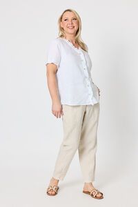 Gordon Smith Audrey Ruffle Detail Linen Top