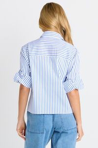 Betty Basics Cropped Poplin Shirt