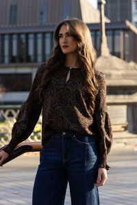 Seeking Lola Olive Grove Vienna Blouse