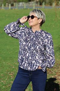 Seeking Lola Navy Wish LS Bonita Top