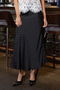 Amaya Yasmin Dot Midi Skirt Black