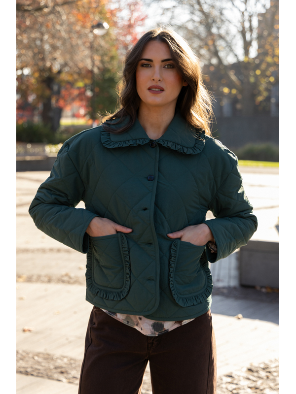 Leila + Luca Moss Frilled Jacket