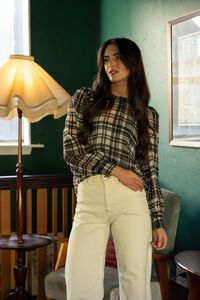 Seeking Lola Black Lurex Check Honeycombe Blouse