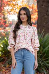Seeking Lola Spring Watercolour Celia Blouse