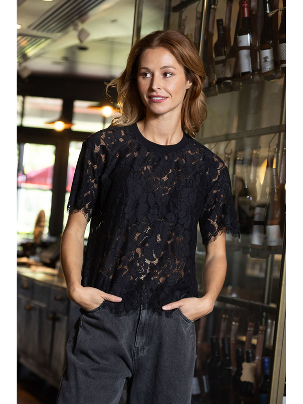 Amaya Helen T-Shirt Lace Black 