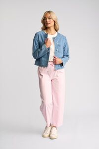 Vassalli Cable Collarless Denim Jacket